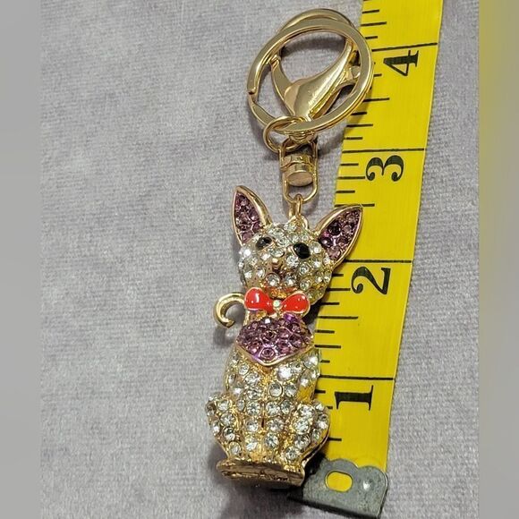 Austrian Crystal Cat Keychain - Picture 6 of 10